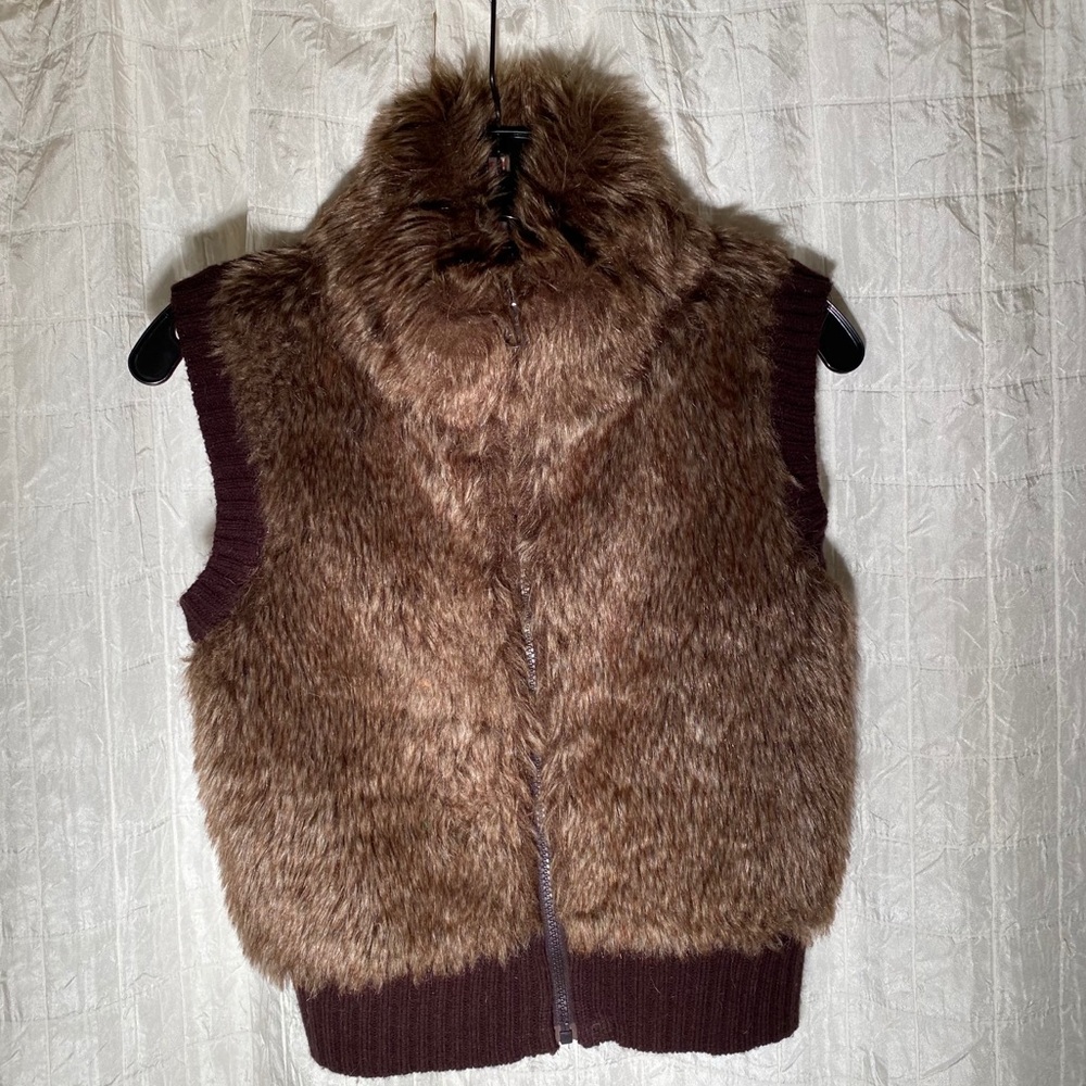 Girls Faux Fur Zipper Vest